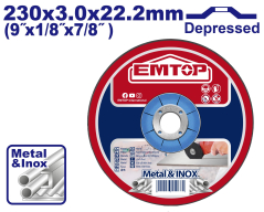 Disco De Corte 230X3,2 Metal/Inox Emtop Eacdh302301