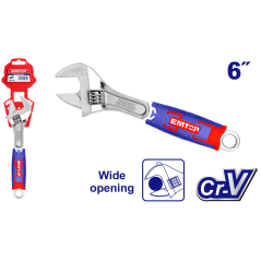 Llave Ajustable 6 Pul Apertura 24Mm Industrial Cr-V Emtop Eawh130601