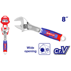 Llave Ajustable 8 Pul Apertura 30Mm Industrial Cr-V Emtop Eawh130801