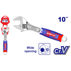 Llave Ajustable 10 Pul Apertura 35Mm Industrial Cr-V Emtop  Eawh131001