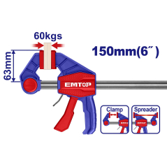 Prensa Rapida Clamp 63X150Mm Emtop Eclpq60101