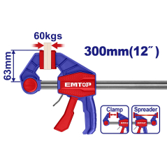 Prensa Rapida Clamp 63X300Mm Emtop Eclpq60201