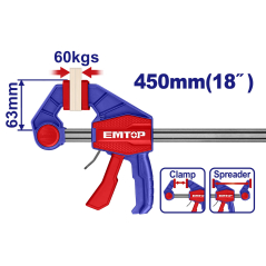 Prensa Rapida Clamp 63X450Mm Emtop Eclpq60301