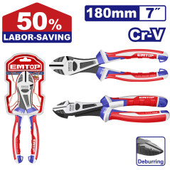 Alicate Corte Oblicuo 180Mm 50% Labor-Saving Industrial Cr-V Emtop Eplrhd0728