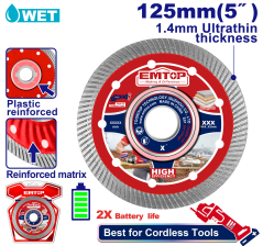 Disco De Widia Ultrafino 125Mm 0,9Mm 75Cr1 Brida Plast Y Matriz Reforz Emtop Eddc051251