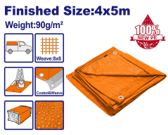 Lona Cobertora Con Ojales 4X5Mt Poliet 90Grs Mallado Top Value Emtop Emtq1945
