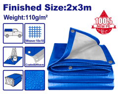 Lona Cobertora Con Ojales Alum 2X3Mt Poliet 110Grs Mallado Top Value Emtop Emtq1123