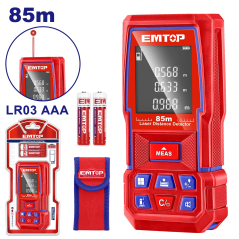 Medidor De Distancia Laser 85 Mt Area/Volumen/Pitagora Emtop Eldd07018(*)