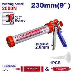 Pistola Aplicadora Cerrada 230Mm Cartuchos Y Salchicha Industrial Emtop Ecgn8809