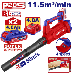 Soplador 20V 11,5M3 4 Vel 2Bat 4A Y Carg 4A Emtop Elab205082