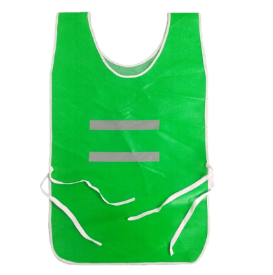 Chaleco Tipo Poncho Pvc Verde Con Reflectivo Con Tiras De Ajuste Art.1051V