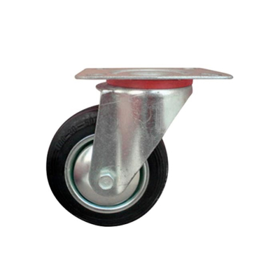 Rueda De Goma Y Base Fija 4 70Kg Kushiro Rcbf3001