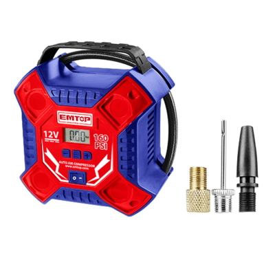 Compresor 12V 160Psi 3 Picos 3Mts C/Luz Emtop Eaac3502