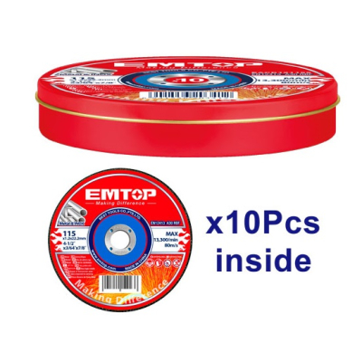Discos 115X1,2Mm Lata X 10Unid Emtop Eacd121155