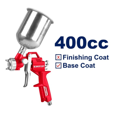 Pistola De Pintar Taza 400Cc 3 Picos Emtop Easg04001