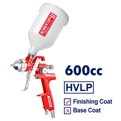 Pistola De Pintar 600Cc Emtop Hvlp Easg06001