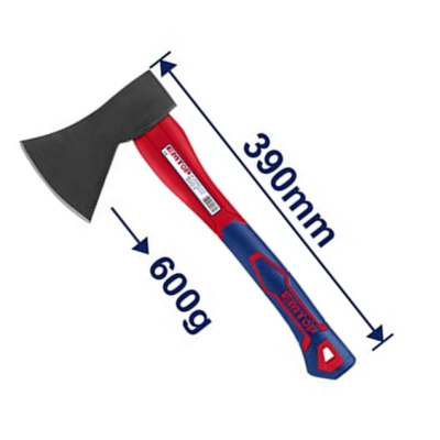 Hacha 600Grs Cabo 390Mm Fibra Y Grip Emtop Ehamax0600