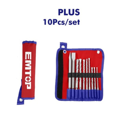 Juego De 10Pzs Mechas Y Puntas Sds Plus Emtop Ehdr12101