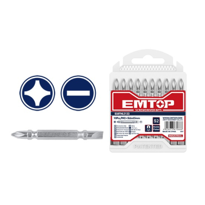 Set De Puntas Magneticas 10Pzs Ph2-Sl6 65Mm  Emtop Esbthl2133