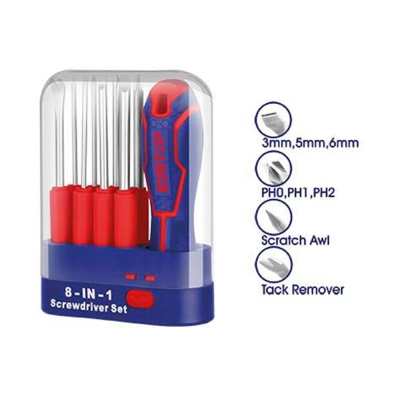 Set Destornillador 9Pz Cr-V Emtop Esdrh0902