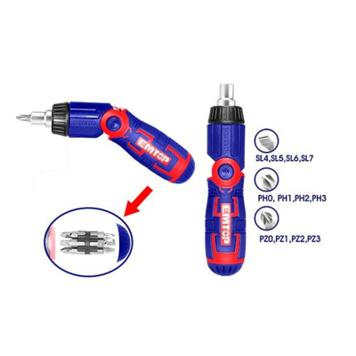 Destornillador Articulado Con Criquet 13Pz Emtop Esdrh1202