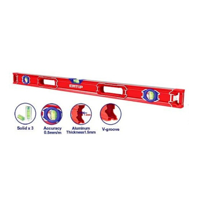 Nivel Aluminio Indust.100Cm 3 Gotas Doble Rectif.c/Antigolpe Emtop Esll210001