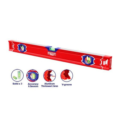 Nivel Aluminio Indust.60Cm 3 Gotas Doble Rectif.c/Antigolpe Emtop Esll26001