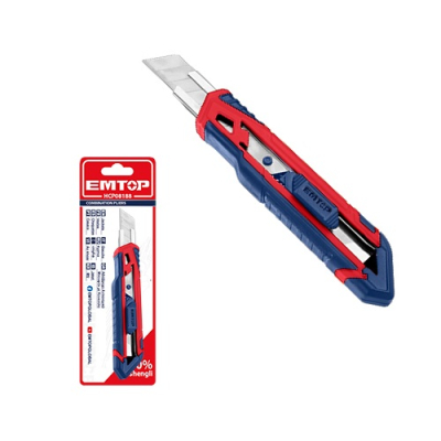 Cutter Plastico C/Grip Guia Metalica 18Mm Emtop Esnk18102