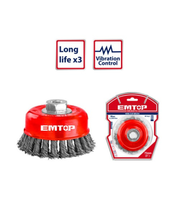 Cepillo 100Mm Retorcido Tca.m14X2 Emtop Ewcb21005