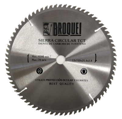 Sierra Circular Broquel 12Pulg 72T 25,4Mm Max 4500Rpm