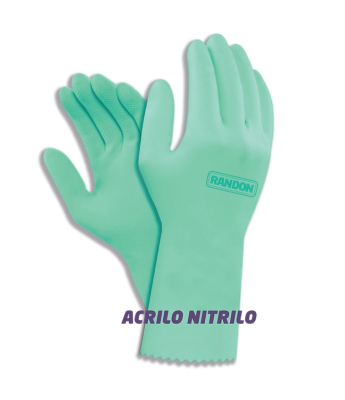Par Guante Acrilo Nitrilo Verde. Talle 9 Iram Randon